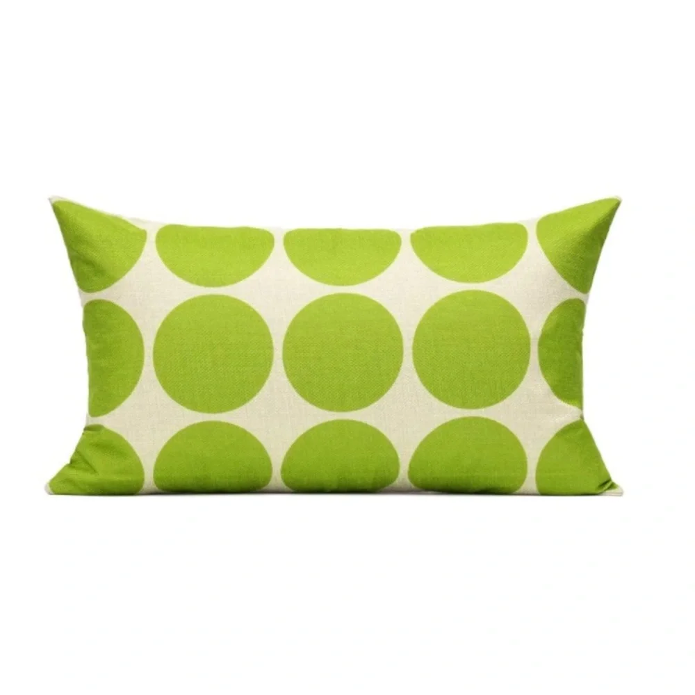 Luxury Home | Lime Green Polka Dot Indoor/Outdoor Lumbar Throw Pillow Covers